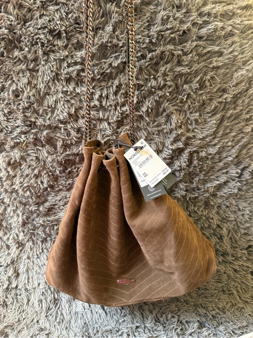 NWT Brown Suede Rebecca Minkoff Tote